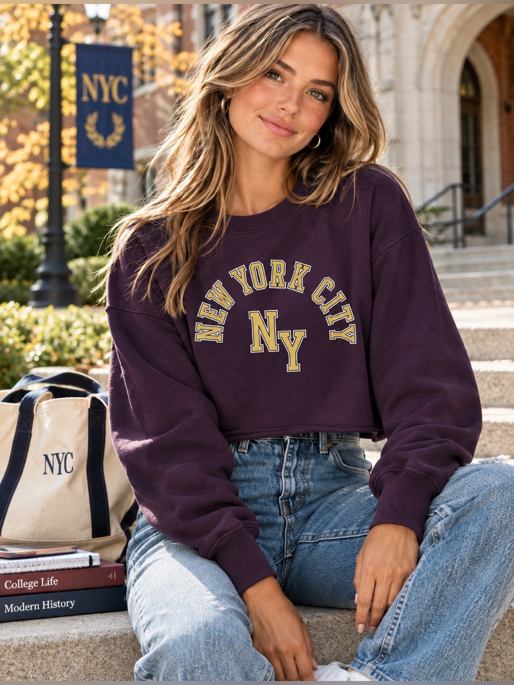 Hollister New York City Cropped Sweatshirt